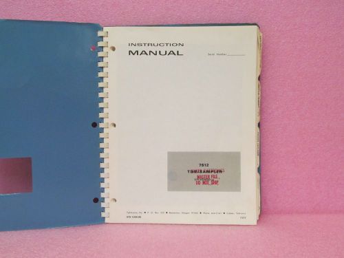 Tektronix Manual 7S12 TDR/Sampling Unit Instruction Manual w/schematics (11/71)