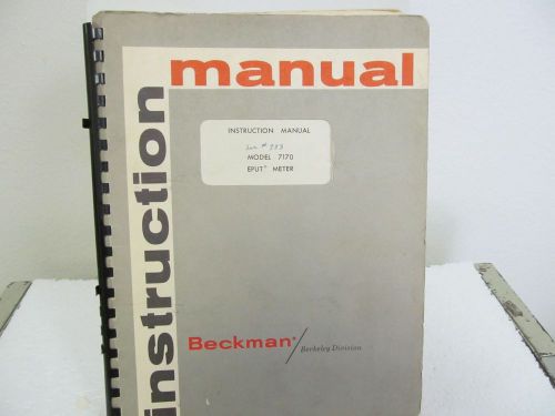 Beckman (Berkeley Div.) 7170-R EPUT Meter Instruction Manual w/schematics
