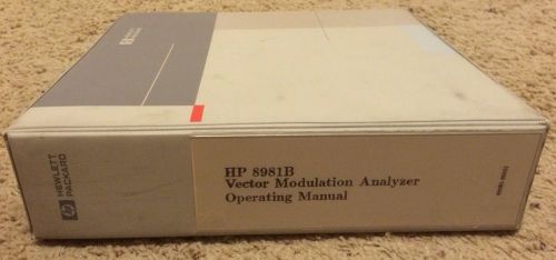 HP 8981B Vector Modulation Analyzer Operating Manual