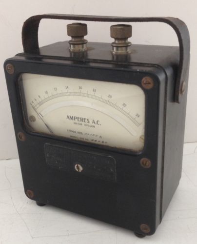 Weston Meter Model 433, Electrical Instrument Corp. 0-24 AC Amperes Gauge Vtg