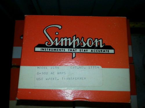 VINTAGE Simpson Model #2154; Catalog # 1775; 0-100 AMPS. New Old Stock