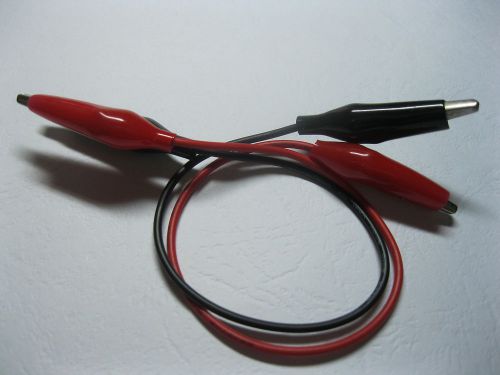 50 pcs alligator to alligator test clip lead cable red &amp; black 18awg 20cm for sale