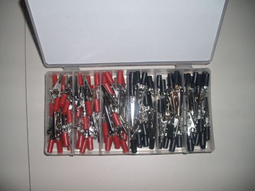 100 Piece 2&#034; ALLIGATOR CLIPS 2 Color Coded come in carrying case