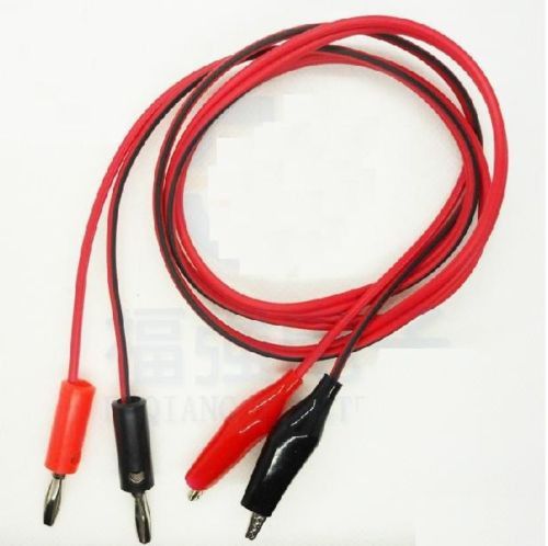 2 x Red and black Banana plug to alligator clip line Test line