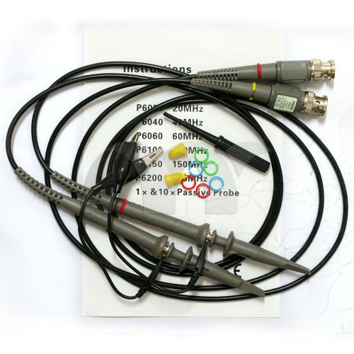 Oscilloscope scope clip probes kit p6020 20mhz x10/x1 for sale