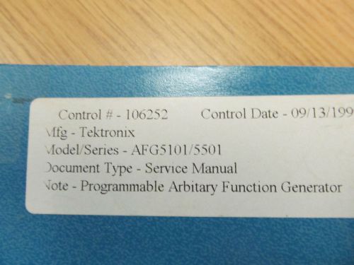 TEKTRONIX AFG 5101/AFG 5501 Programmable Arbitrary/Function Generator Serv Man