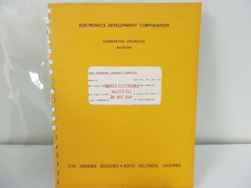 Electronic Development FMX-1137-M1 Subcarrier Freq. Translator Equipment Manual
