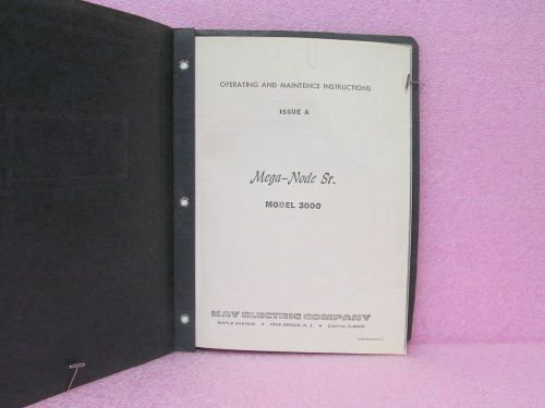 Kay electric manual 3000 random noise gen. oper. &amp; maint. manual w/schem. copy for sale