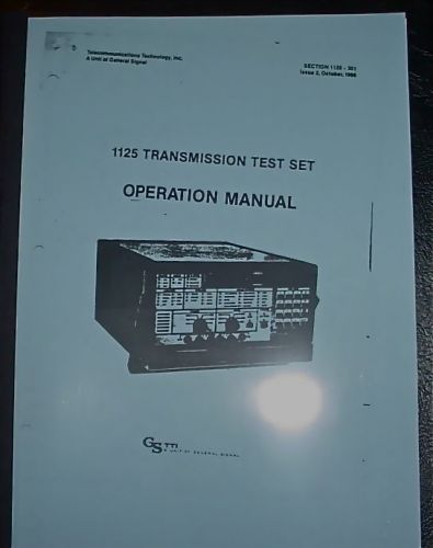 Tti 1125 transmission test set operation manual for sale