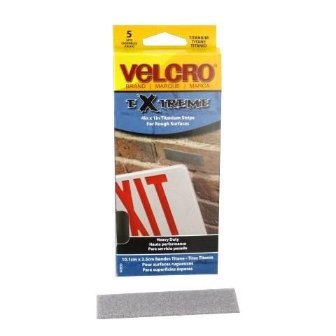 4&#034; X 1&#034; Titanium Velcro Strips (Pack of 5)