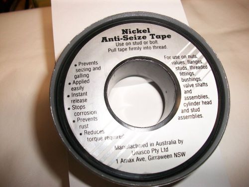 Nickel Anti-Seize Teflon* PTFE Tape Stainless Steel (Lot 10 rolls)