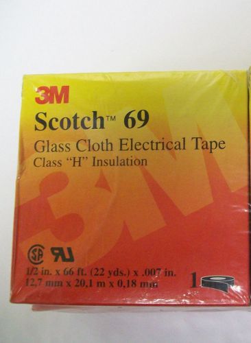 (1) 3M Scotch Glass Cloth Tape 69 1/2&#034; x 66&#039; Silicone Adhesive New in Box.