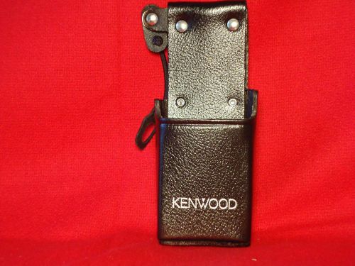 Kenwood klh-60 heavy duty leather radio case w/bungy retaining strap - brand new for sale