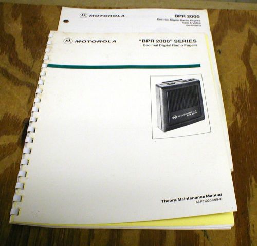 Motorola BPR2000 Pager, VHF Tone &amp; Voice 138-174 mHz Service Manual