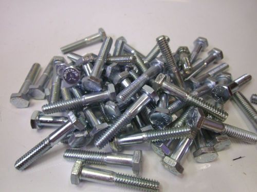 1/4-20 x 1-1/2 hex head cap screw bolts zinc plated grade 5 (qty 56) #j55007 for sale