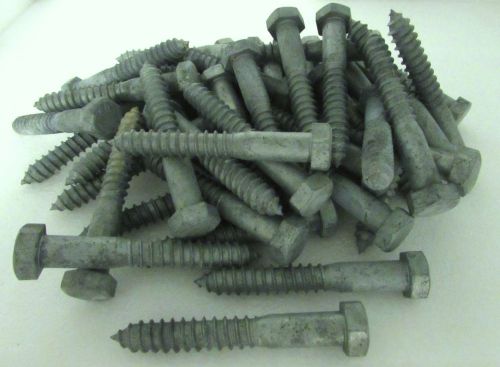 Nos 51 hex head galvanized lag screws bolts size: 5/8&#034; x 4&#034; for sale