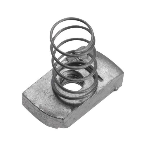 85ea Unistrut 1-5/8&#034; Channel Nuts and spring P3008eg, Electro-Galvanized, 3/8-16