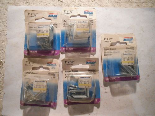 National 1&#034; x 1/2&#034; corner braces (lot of a total of 18 brackets) n113-050 - new for sale