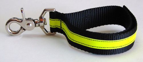 Sav-a-jake firefighter glove strap trigger snap black w/3m yellow reflective for sale