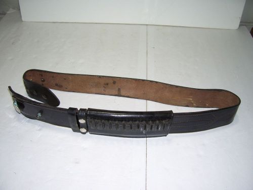 VINTAGE JAY-PEE LEATHER POLICE DUTY BELT WITH AMMO HOLDER &amp; TRIM MONARCH 45.5&#034;