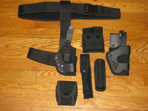 Uncle mike sidekick set up-leg holster, holster, bianchi light/mase holder,etc for sale
