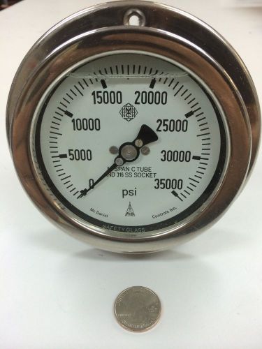 35,000 psi pressure gauge, mcdaniel liquid filled stainless steel 316, 4&#034;, panel for sale