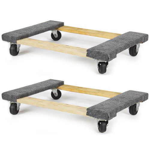 Set of (2) 1000 lb capacity 18&#034;x30&#034; movers moving furniture dolly dollies new for sale