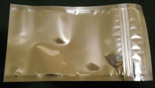 100 4.75&#034; x 8.5&#034; Sealed Zip Top Flat Bag Clamp Heat Sealer Open Bottom Package