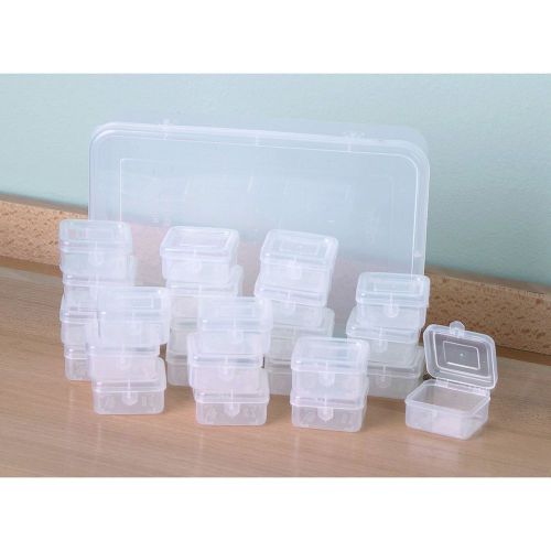 Large 24 Container Storage Box W Snap Lids For Nuts Bolt Washer Household Items