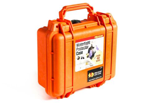 Pelican 1200 orange case foam fits gopro camera waterproof dust proof usa made for sale
