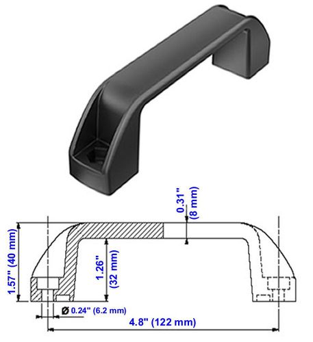 INDUSTRIAL / HEAVY DUTY Plastic Cover Handle (Polyamide). Part # 086.1