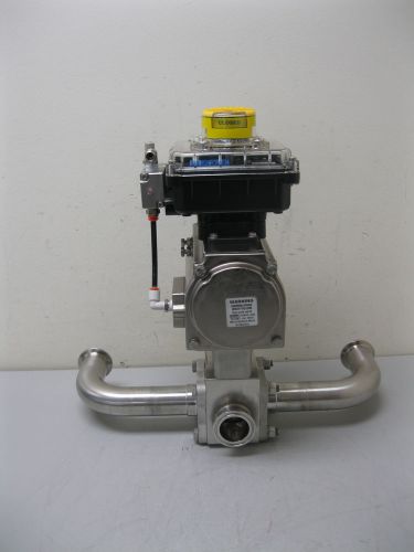 1-1/2&#034; stainless steel sanitary 3-way ball valve morin actuator new e3 (1689) for sale