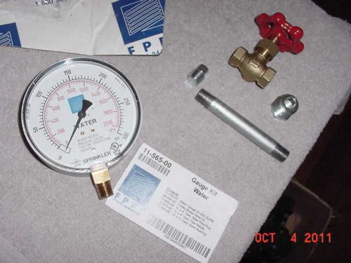 **new** fppi fire sprinkler 300 psi water gauge kit **free shipping usa** for sale