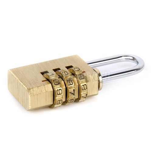3-Dial Digit Combination Padlock Suitcase Luggage Password Lock Resettable