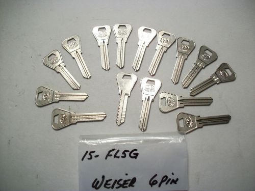 Locksmith LOT of 15 Key Blanks FL5G for WEISER, 6 Pin, Uncut Keys
