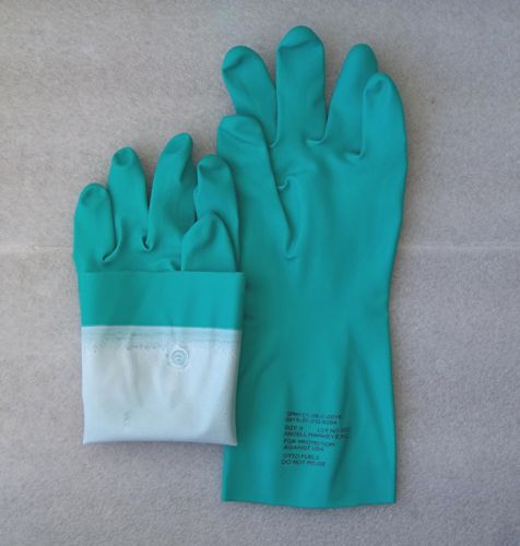 5 Pair ~ Ansell Chemical/Fuel Resistant Lined Rubber Gloves sz 9 ~ FREE SHIPPING