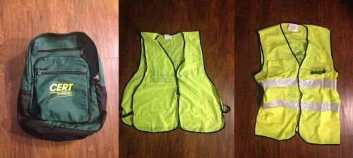 C.E.R.T. Backpack and 2 High Visibility Safety Vests Kit