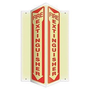 Projection Sign Legend &#034;fire Extinguisher Arrow Down 24&#034; X 4&#034; Panel 0.10&#034;