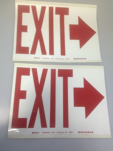2 EXIT SIGNS VINYL DECAL STICKERS, RED, NEW