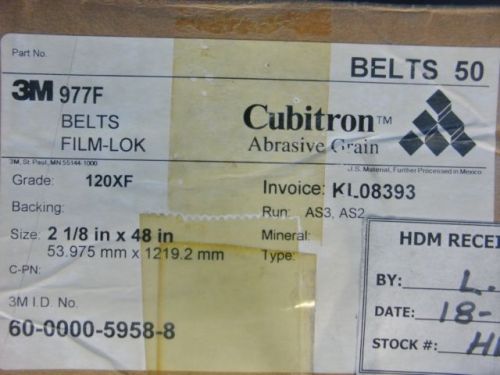 3M 977F Cubitron Belts 120XF Grade 2 1/8&#034; x 48&#034; Case of 50 belts