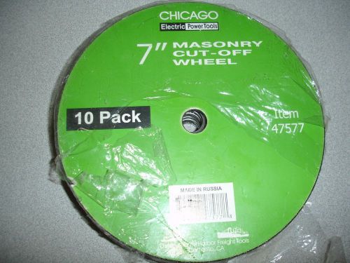 7&#034; MASONRY CUT-OFF WHEEL 10 PACK: NEW_ (H.F) CHICAGO ELEC.. power tools 7&#034;X1/8&#034;