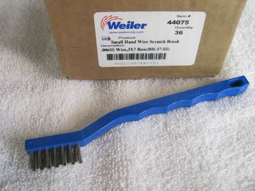 (1ea) weiler 44075 stainless steel 3 x7  plastic blue small hand scratch brush for sale