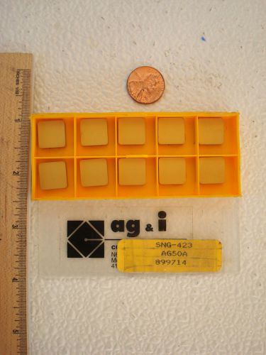 10 pcs new ag &amp; i  sng-423 carbide inserts, grade ag50a ( 899714) for sale