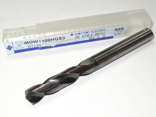 New sumitomo 11.00mm 3xd solid carbide oil coolant-thru stub length gs-drill pvd for sale