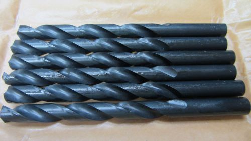 6 fastenal 3/8 high speed steel twist drills heavy duty jobber length black for sale
