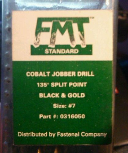 Fmt standard #7 drill bits cobalt ,135° split point b&amp;g fastenal part # 0316050