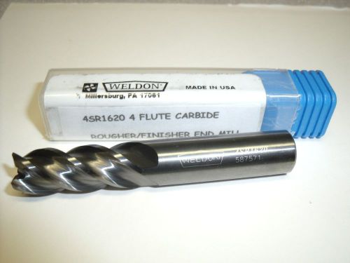 1/2&#034; x 1/2&#034; x 1-1/4” x 3&#034; 4 FL  4SR16-20 Weldon Tool Carbide End Mill-W2