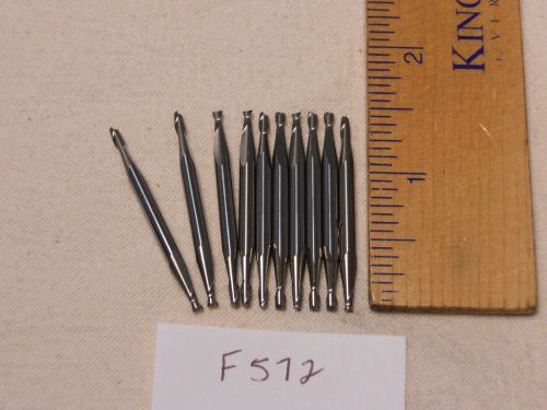10 NEW 3 MM SHANK CARBIDE END MILLS. 2 FLUTE. DOUBLE END USA MADE. (F572)