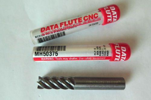 Data flute carbide 3/8&#034; (.375 dia.) end mill med. helix 5 flute carbide - new for sale