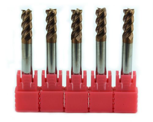 1/4 .250 Carbide endmill for Stainless Steel | 4-flute Center Cutting 5 PCS cnc